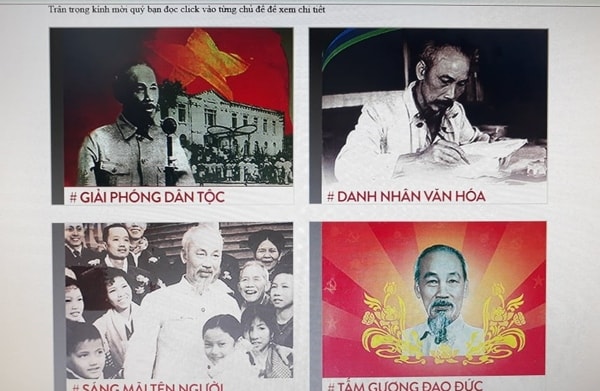 Triển lãm sách kỷ niệm 130 năm Ngày sinh của Chủ tịch Hồ Chí Minh. Ảnh: nlv.gov.vn