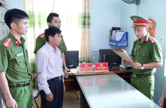 Dương Minh Hiến tại cơ quan công an. Ảnh: Công an cung cấp