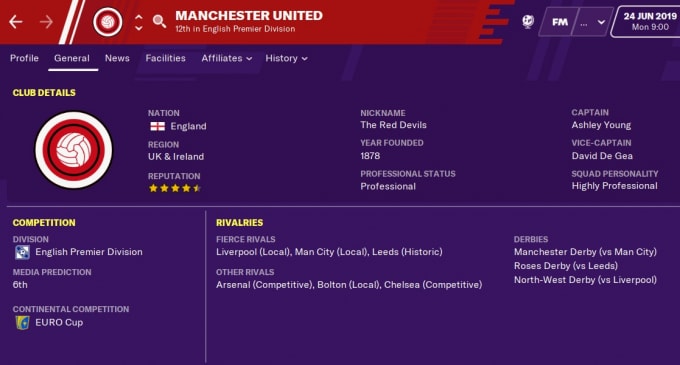 Football Manager đã sử dụng cái tên Manchester United dù không hề xin phép hay trả tiền. Ảnh: TL