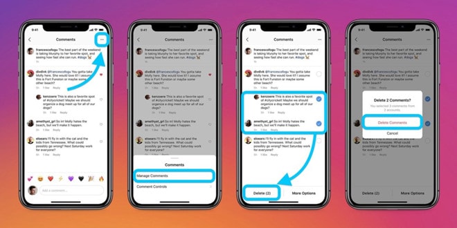 Các bước xóa bình luận hàng loạt cho Instagram.