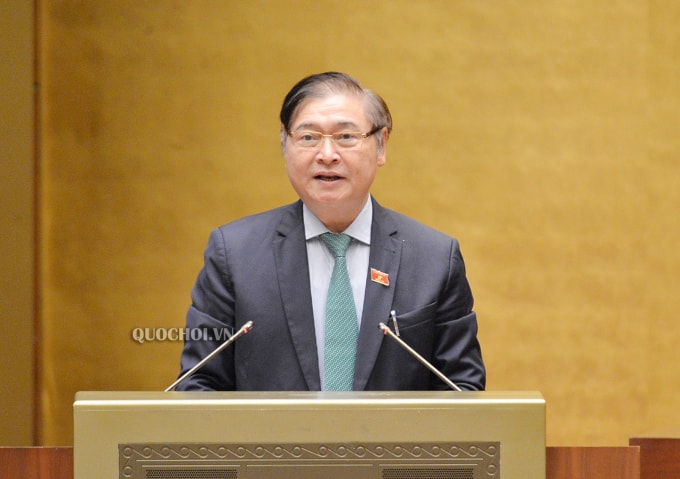 Chủ nhiệm Ủy ban Phan Xuân Dũng trình bày báo cáo thẩm tra.