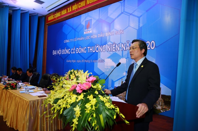 Tổng Giám đốc BSR Bùi Minh Tiến phát biểu trước đại hội.