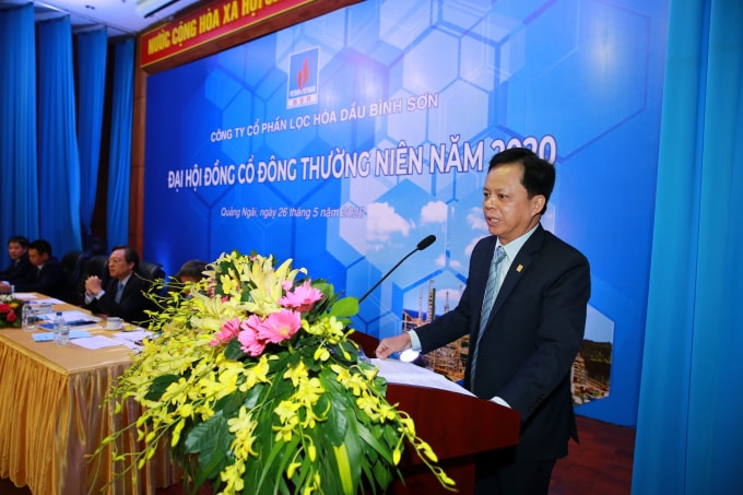 Chủ tịch HĐQT BSR Nguyễn Văn Hội báo cáo hoạt động của Hội đồng quản trị năm 2019 và phương hướng nhiệm vụ năm 2020.