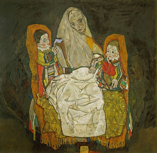 Tác phẩm Mẹ và hai con của Egon Schiele.