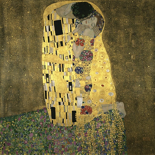 Tác phẩm Nụ hôn của Gustav Klimt.