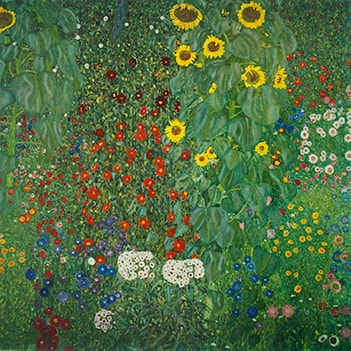 Tác phẩm Vườn quê và hoa hướng dương của Gustav Klimt.