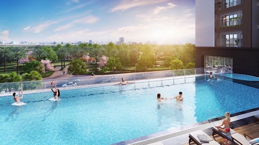 Bể bơi vô cực ngoài trời rộng 328m2