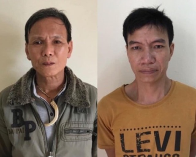 2 đối tượng Trung và Vượng (lần lượt từ trái qua).