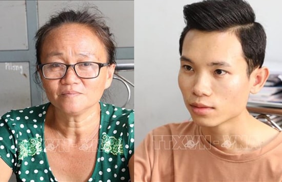 Đối tượng Nguyễn Thị Lan (trái) và đối tượng Nguyễn Tiến Quân. Ảnh: TTXVN