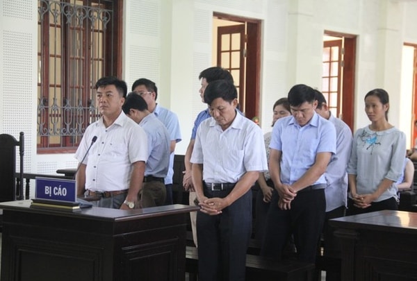 Các bị cáo tại phiên tòa