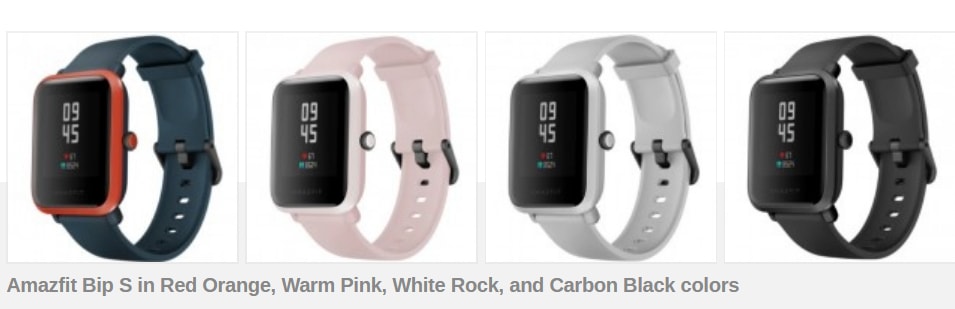 Amazfit Bip S sẽ có 4 tùy chọn màu sắc.