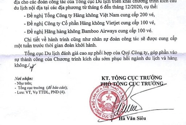 Tổng cục Du lịch liên tiếp ban hành ra những văn bản