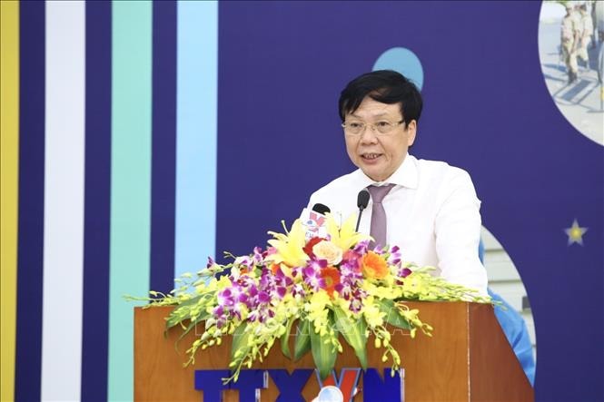 Phó Chủ tịch thường trực Hội nhà báo Việt Nam Hồ Quang Lợi phát biểu(ảnh: TTXVN).