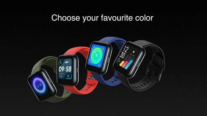 Đồng hồ Realme có bốn màu dây đeo khác nhau.