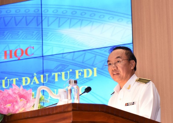 Phó Tổng Kiểm toán Nhà nước, GS.TS Đoàn Xuân Tiên phát biểu tại Hội thảo ngày 9/6.