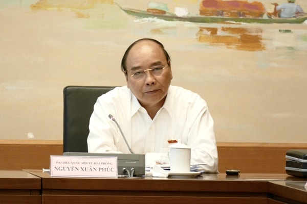 Thủ tướng Nguyễn Xuân Phúc phát biểu tại thảo luận tổ. Ảnh: TTO