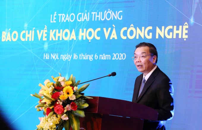 Bộ trưởng KH&CN Chu Ngọc Anh: Giải thưởng nhằm ghi nhận và tôn vinh hàng trăm tập thể, nhà báo, tác giả có tác phẩm/nhóm tác phẩm báo chí xuất sắc về KH&CN.