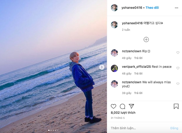 Ngày 31/5 Yohan vẫn hoạt động trên Instagram.