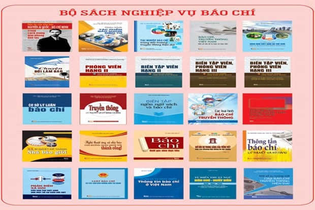 Bộ sách về nghiệp vụ báo chí gồm 26 đầu sách(ảnh: vietnamplus).