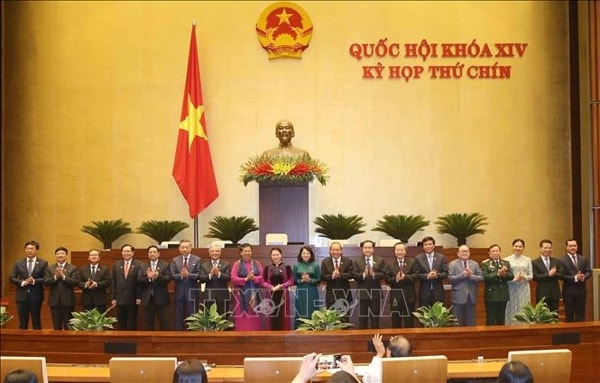 Lễ ra mắt Hội đồng bầu cử quốc gia sáng 12/6/2020. Ảnh: TTXVN