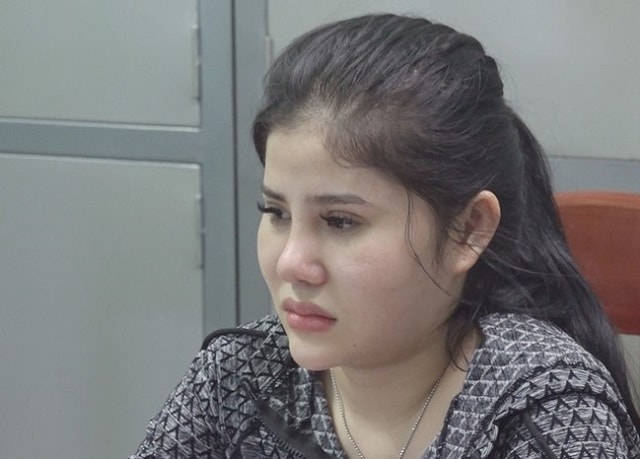 Đối tượng Nguyễn Thị Hồng Linh tại cơ quan công an.