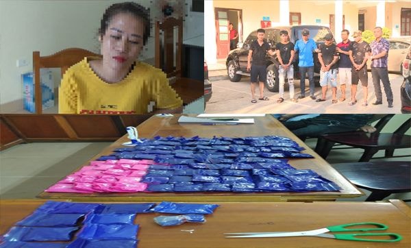 Các đối tượng bị bắt giữ và tang vật mà cơ quan Công an thu được