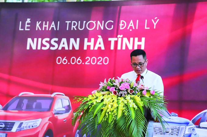 Ông Nguyễn Quang Bình - Chủ tịch HĐQT Công ty cổ phần thương mại BT Kim Ngân phát biểu tại buổi lễ.