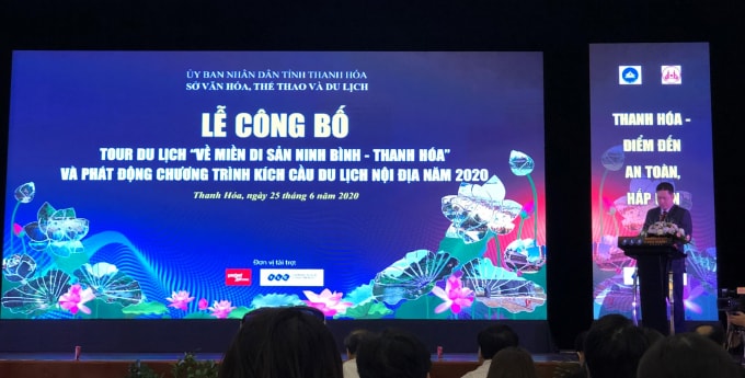 Ông Phạm Nguyên Hồng - Giám đốc Sở Văn hóa, Thể thao và Du lịch Thanh Hóa phát biểu khai mạc buổi lễ