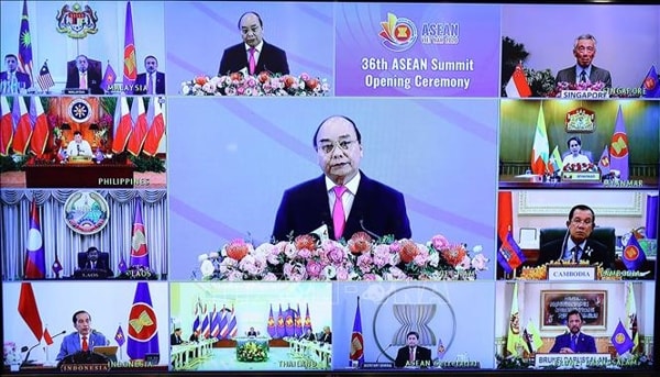 Thủ tướng Nguyễn Xuân Phúcphát biểu khai mạc Hội nghị Cấp cao ASEAN lần thứ 36. Ảnh: TTXVN