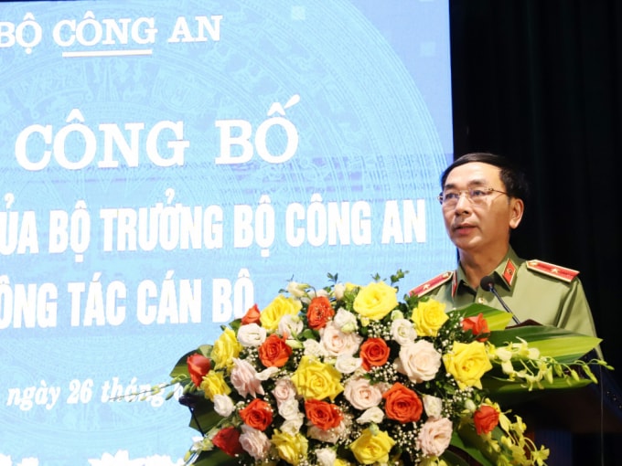 Thiếu tướng Trần Quốc Tỏ, Thứ trưởng Bộ Công an phát biểu tại buổi lễ