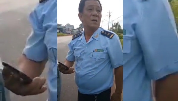 Ông Mai Như Vệ sau khi gây tai nạn. Ảnh cắt từ clip