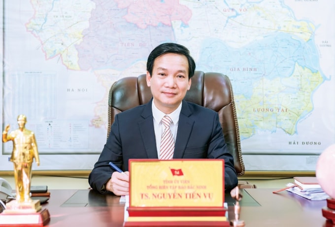 Nhà báo Nguyễn Tiến Vụ - Tổng Biên tập Báo Bắc Ninh.
