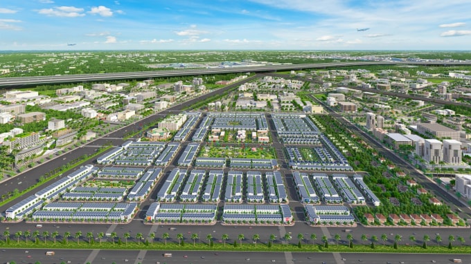 Phối cảnh Century City nằm ngay cửa ngõ ra vào sân bay quốc tế Long Thành.