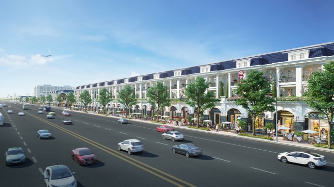 Một dãy shophouse sầm uất ngay mặt tiền khu đô thị Century City.