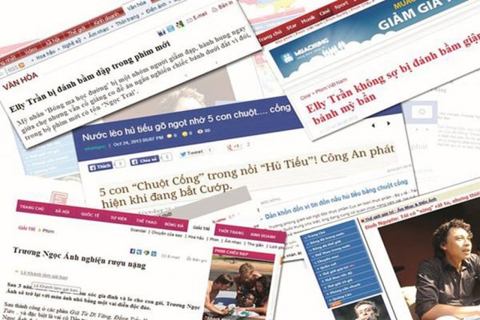 Các trang tin tổng hợp đưa tin giật gân, câu khách. Ảnh minh họa.
