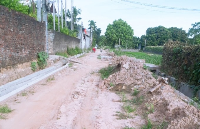 Ảnh hiện trường người dân ở thôn Đức Thụ, xã Lê Thanh huyện Mỹ Đức cung cấp