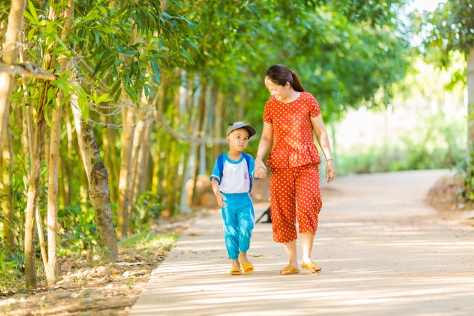 Gia đình chị Vương rất quan tâm đến việc học tập của con và ủng hộ chương trình Sữa học đường