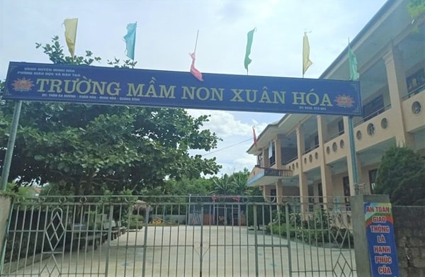 Trường mầm non Xuân Hóa, nơi xảy ra vụ việc