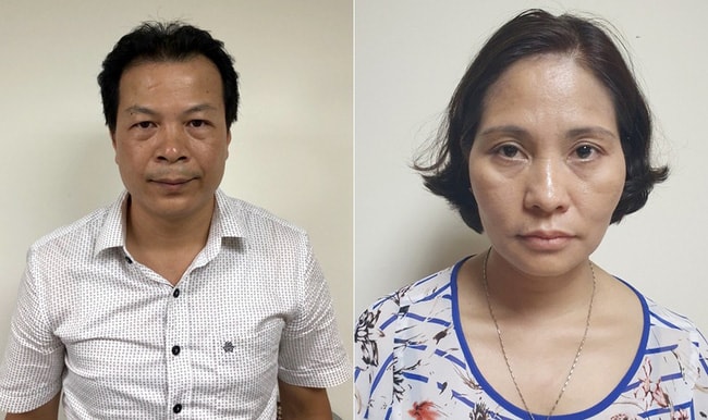2 trưởng phòng CDC Hà Nội nâng giá máy xét nghiệm. Ảnh: TL.