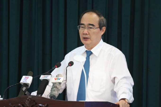 Bí thư Thành ủy Nguyễn Thiện Nhân phát biểu bế mạc Hội nghị Thành ủy lần thứ 42, nhiệm kỳ 2016-2020 sáng 8/7-ảnh :H/V