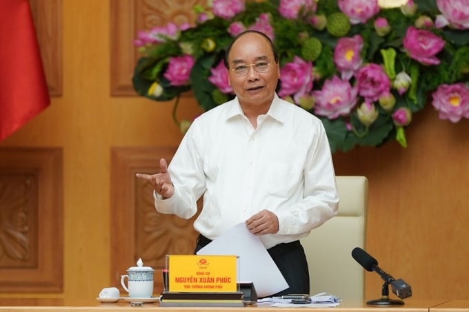 Thủ tướng Nguyễn Xuân Phúc phát biểu kết luận cuộc họp. Ảnh: VGP/Quang Hiếu