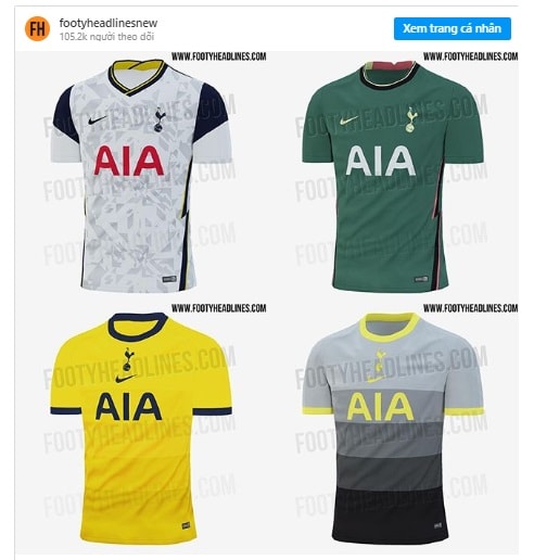 Áo đấu của Tottenham mùa giải mới.