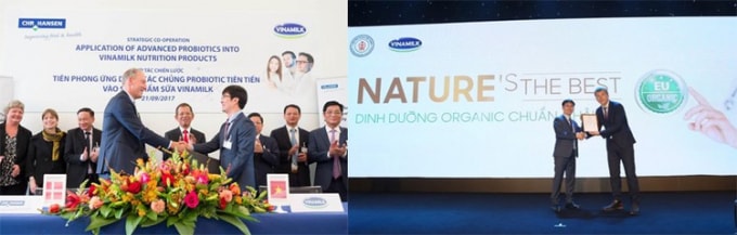 Vinamilk liên tục thực hiện nhiều chương trình hợp tác với các tập đoàn dinh dưỡng hàng đầu thế giới để mang các giải pháp dinh dưỡng chuẩn quốc tế đến gần hơn với người tiêu dùng Việt Nam