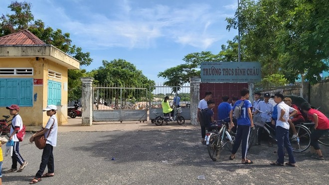 Trường THCS Bình Châu, nơi xảy ra vụ đánh nhau. Ảnh: Nguyễn Long.