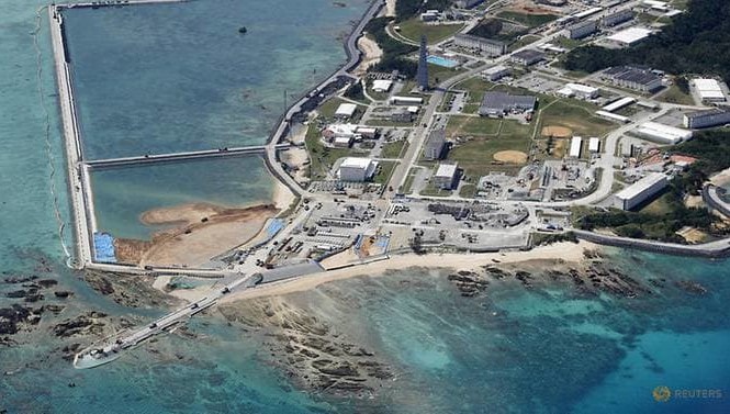 Căn cứ mới ở quận Nago, tỉnh Okinawa mà lực lượng không quân thuộc thủy quân lục chiến Mỹ tại Futenma sẽ chuyển đến. Ảnh: Reuters