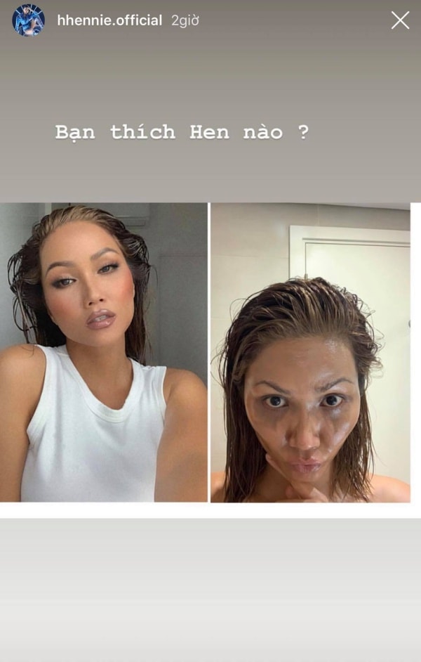Thói quen tiếp xúc với mỹ phẩm trang điểm mỗi ngày khiến da H'Hen Niê chịu không ít tác động xấu.