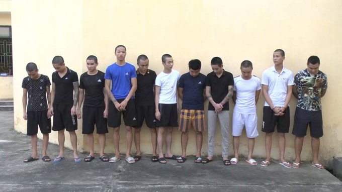 11 đối tượng gây rối TTCC bị bắt giữ. Ảnh: Công an tỉnh Thanh Hóa