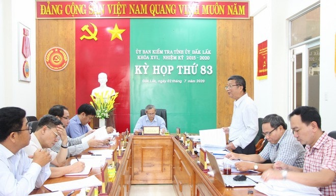 Kỳ họp 83 của UBKT Tỉnh ủy Đắk Lắk. Ảnh: T.L