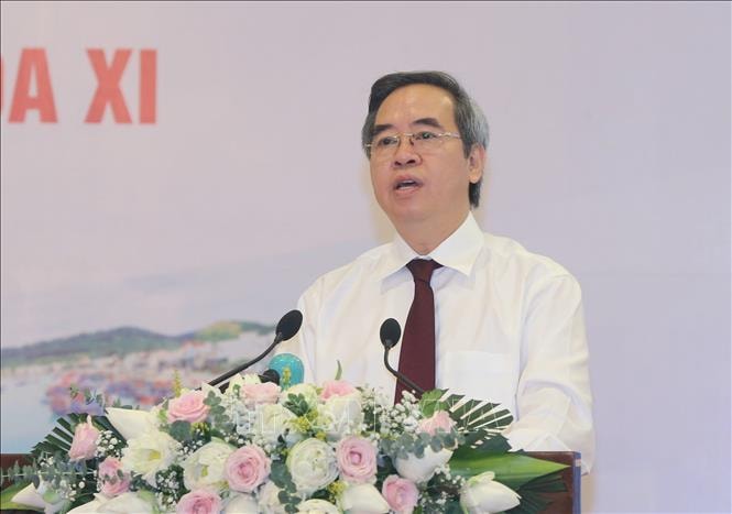 Trưởng Ban Kinh tế Trung ương Nguyễn Văn Bình phát biểu khai mạc Hội nghị. Ảnh: TTXVN