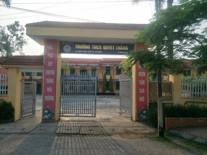 Trường THCS Quyết Thắng - Nơi xảy ra sự việc. Ảnh: Dương Lâm